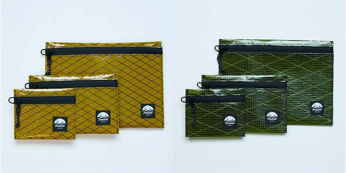 Flowfold　（左）Clay Sailcloth、（右）Olive Sailcloth