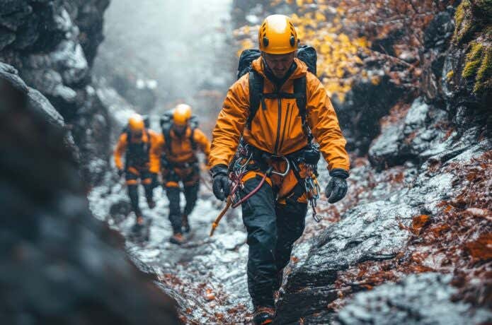 登山の遭難者の捜索隊