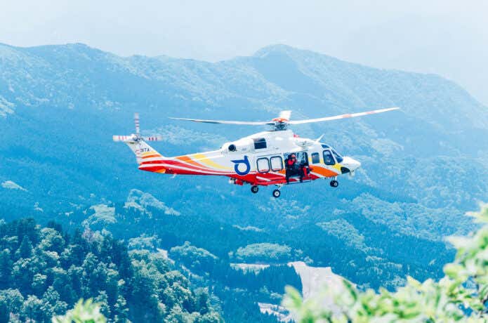 遭難者のヘリ捜索