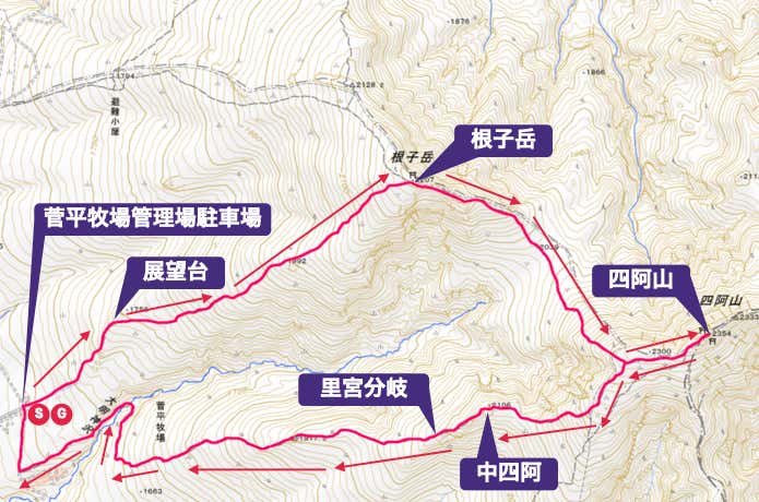 根子岳MAP