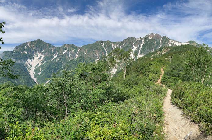 小遠見尾根から眺める後立山の山々
