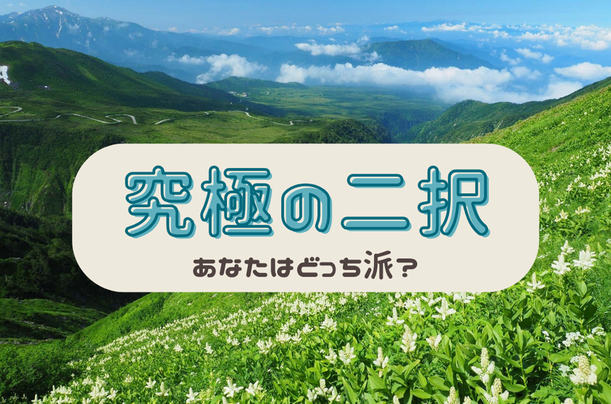 【究極の二択】あなたはどっち派？