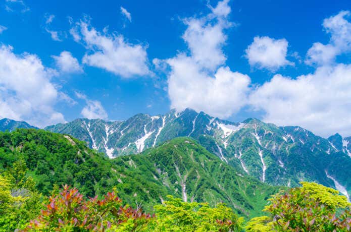小遠見尾根から眺める雄大な山並み