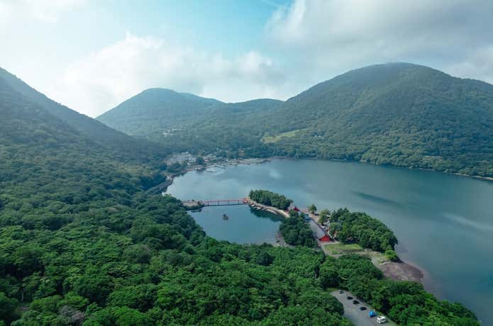 大沼越しに広がる絶景