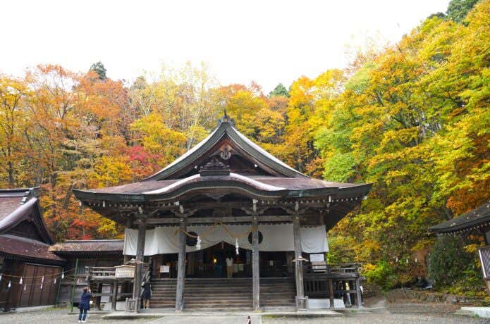戸隠神社中社・境内の紅葉の風景