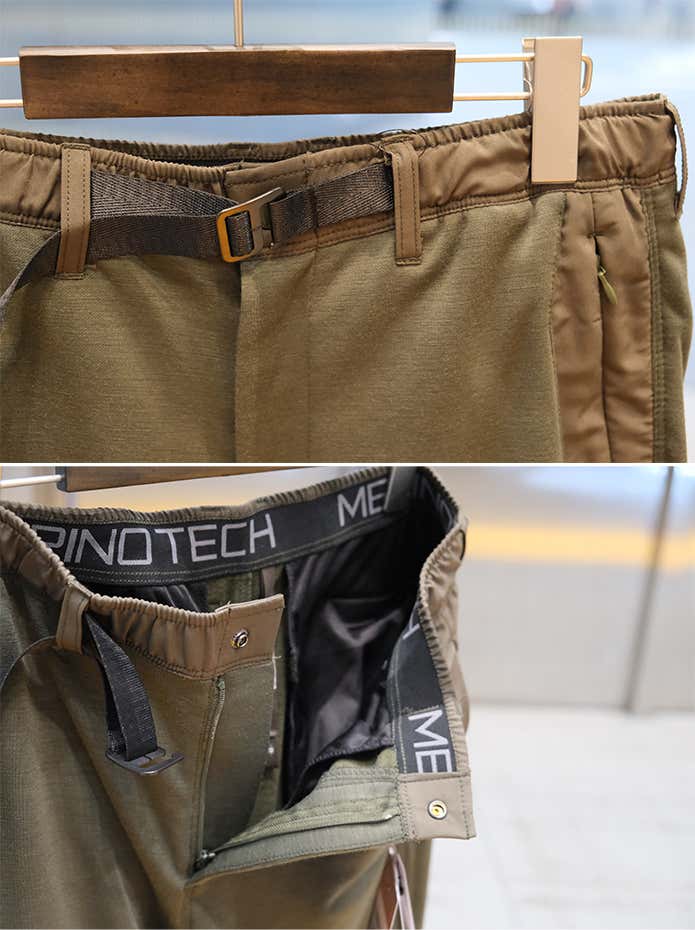 【2,500円】Merino TECH アクティブインサレーションクライミングパンツ ウエスト部分