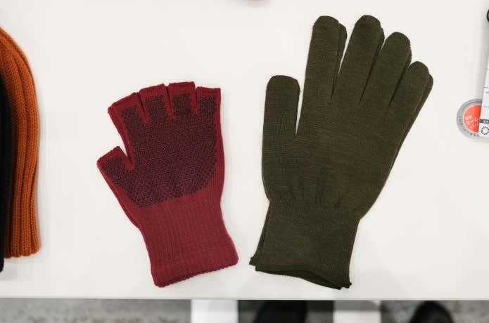 【499円】メリノストレッチ ニットグローブ指切りボツ付き/【499円】メリノフィット インナーグローブ
