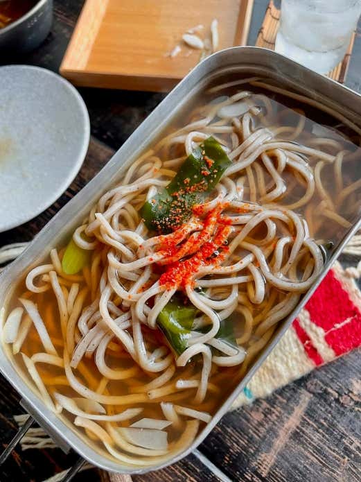 たこしゃぶのあとの〆のそば