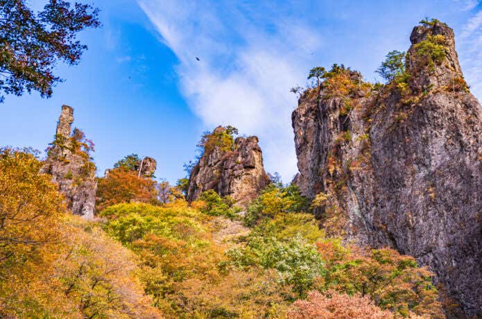 妙義山の奇石群