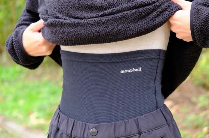 モンベル ジオライン L.W.ウエストウォーマー 着用