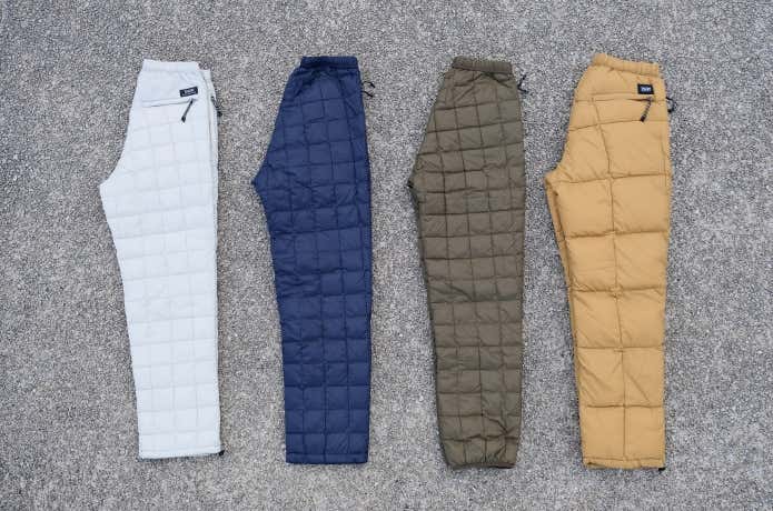 TAIONダウンパンツ「マウンテンシリーズ」4モデル