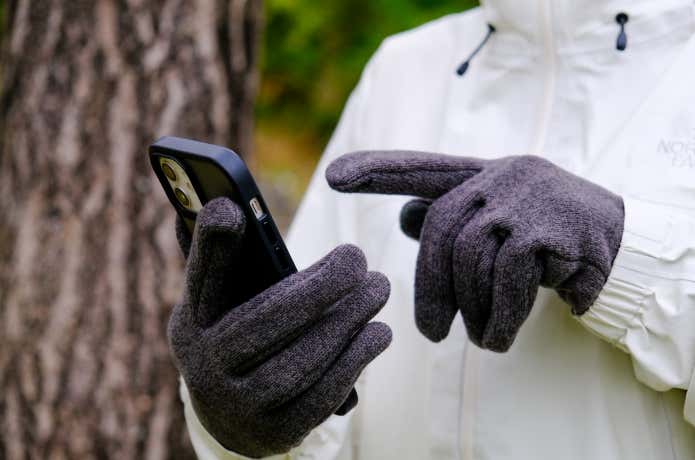 モンベル クリマプラス ニットグローブ 着用