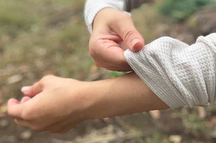 肌触りは滑らかでチクチクしない