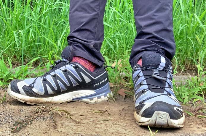 予備靴ひもへの現場交換が不可能な登山靴