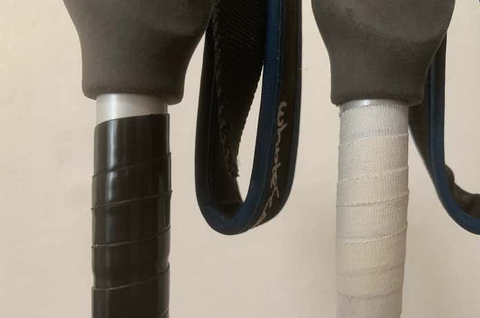 右：自己融着テープ／左：テーピングテープ