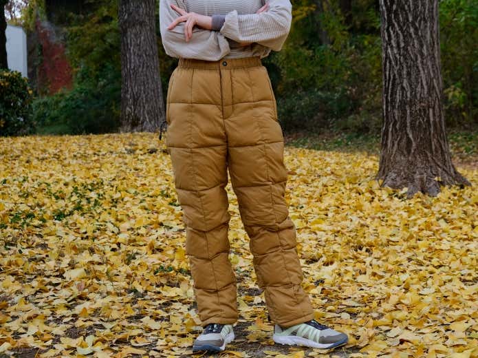 マウンテン パッカブル ボリュームダウンパンツ 着用シルエット