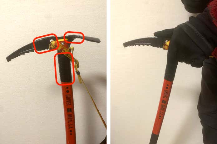 赤囲いが自己融着テープを巻いた部分