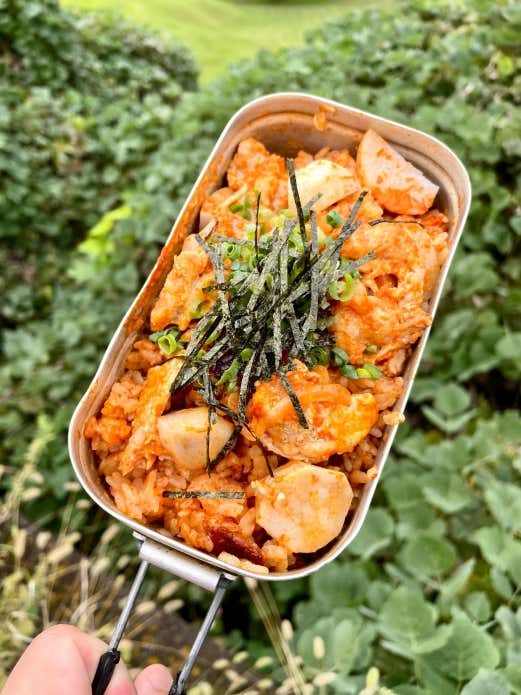 里芋と豚バラの韓国風炊き込みご飯　完成