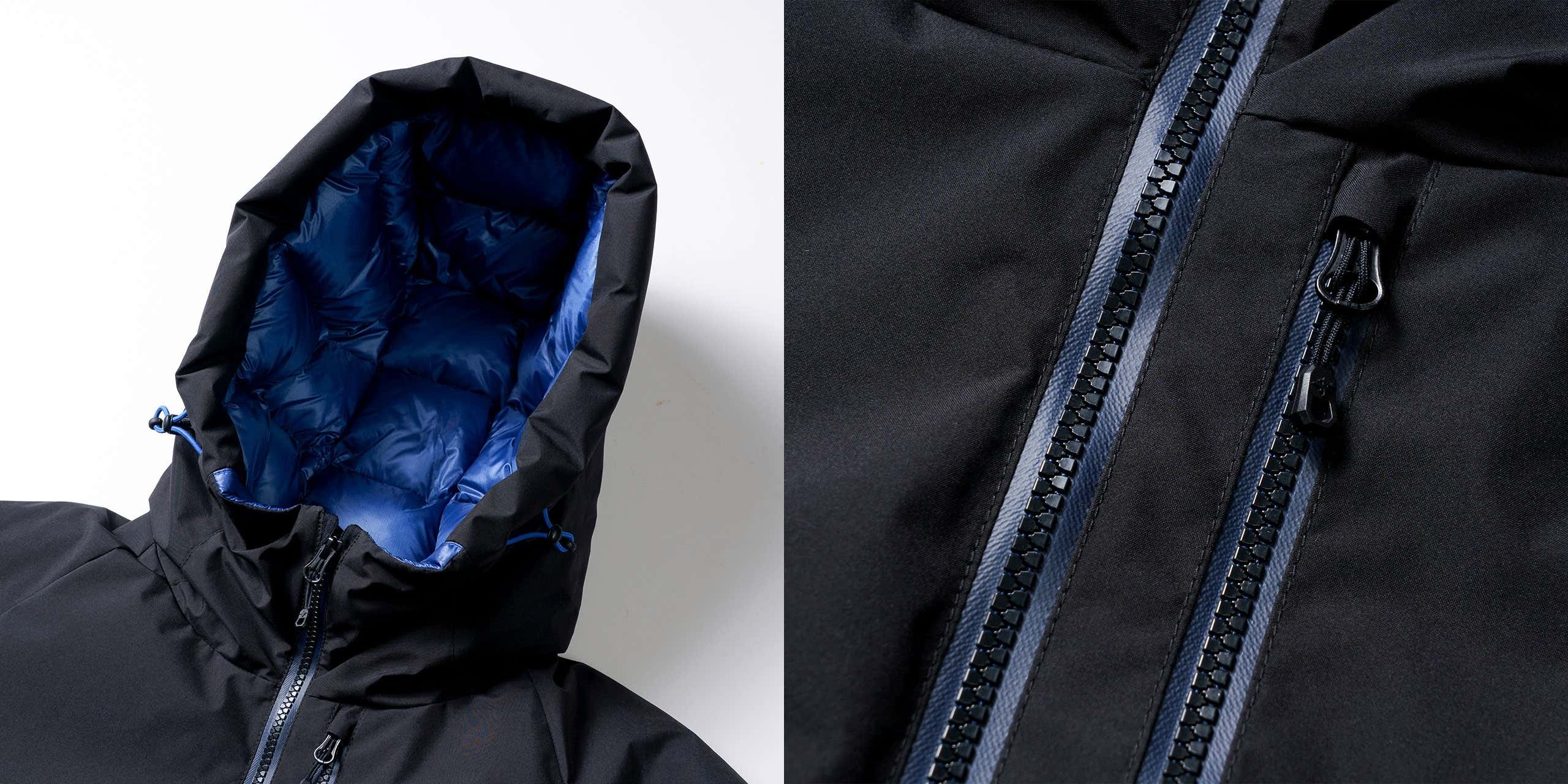 フード、ファスナー