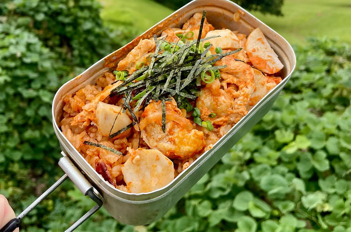 メスティンレシピ / 里芋と豚バラの韓国風炊き込みご飯