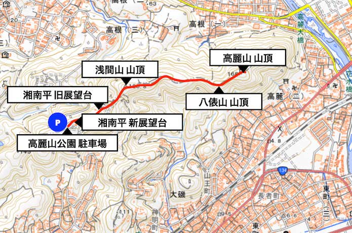 湘南平コース概略図