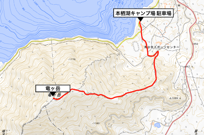 竜ヶ岳登山コース・概略図