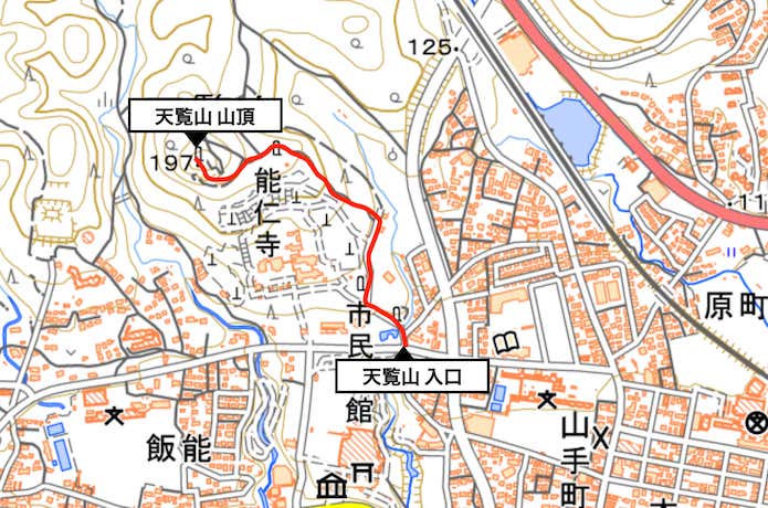 天覧山コース概略図