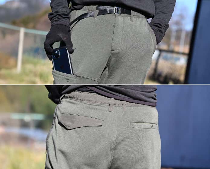 ワークマン メリノテック クライミングパンツのポケット