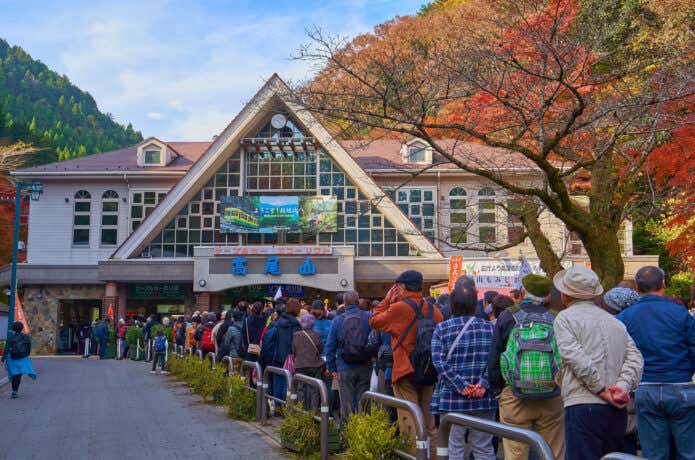 大混雑の高尾山ケーブルカー