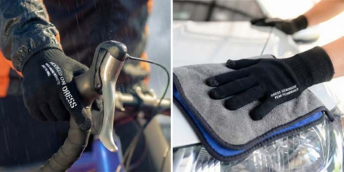 自転車通勤・洗車でDRESS防水ニットグローブを使用