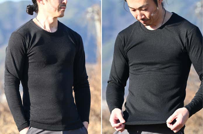 「メリノウール×ブレスサーモ」と「ブレスサーモ」の厚手モデル