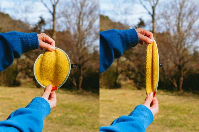 タオルなのにびゅーんと伸びる伸縮生地。