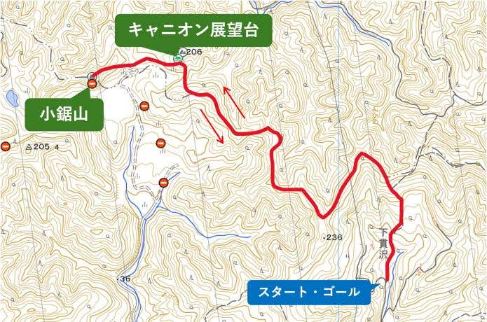 チバンドキャニオンおすすめコースマップ