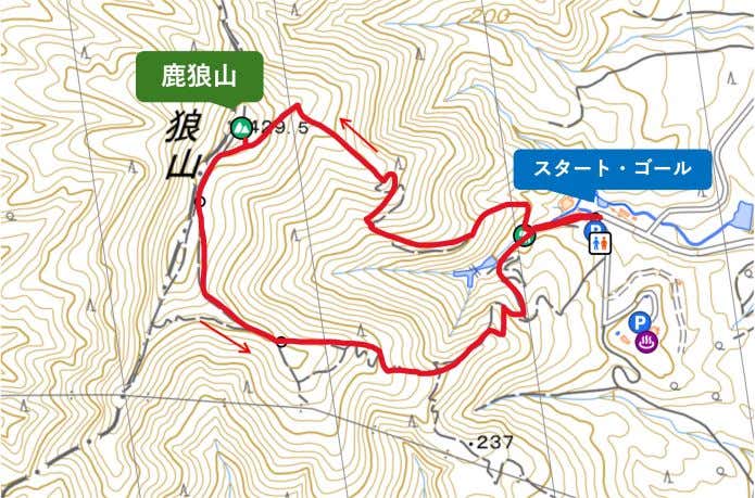 鹿狼山おすすめコースマップ