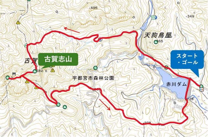 古賀志山おすすめコースマップ