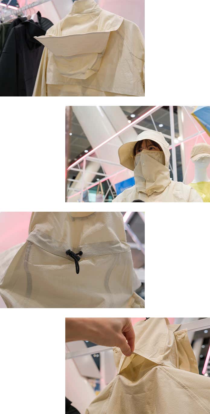 クール撥水 UV クラッシーコンボパーカーのフード