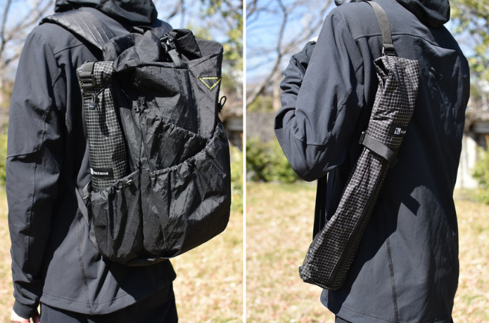 HIKEMANトレッキングポール収納袋 使用イメージ