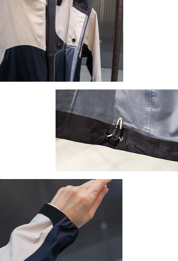 フロントと裾と袖口