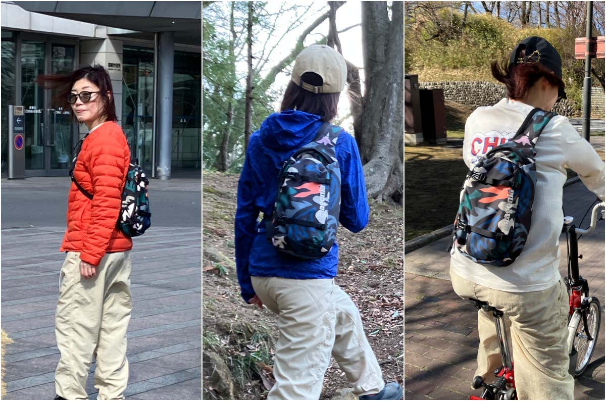 パタゴニア　アトムスリングの使用シーン