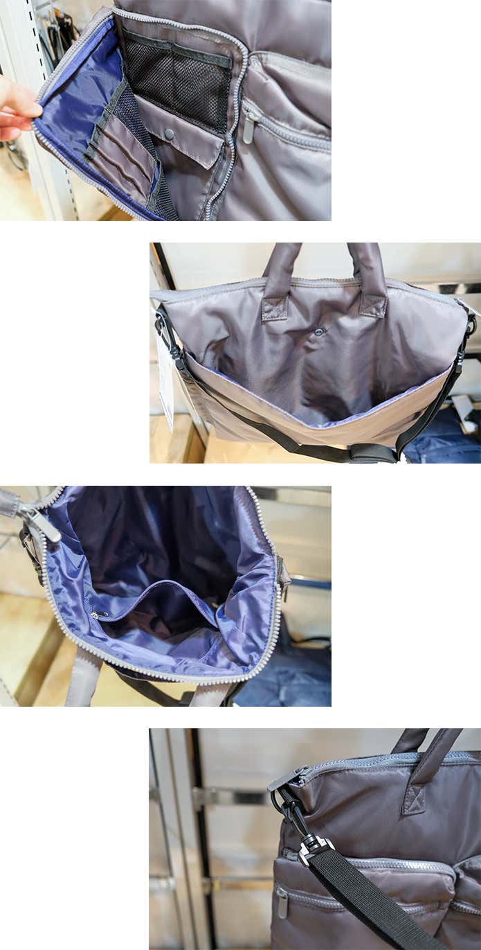 収納ポケットとショルダーストラップ