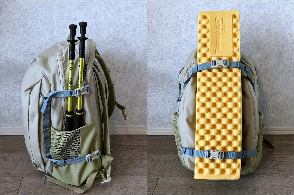 パタゴニア「レフュジオ・デイパック 32L」のサイドストラップ