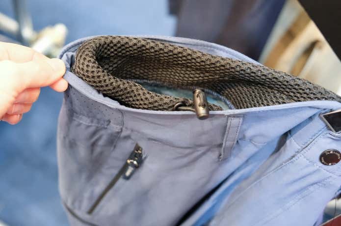 XShelter 暑熱α ショートカーゴパンツのウエストメッシュ