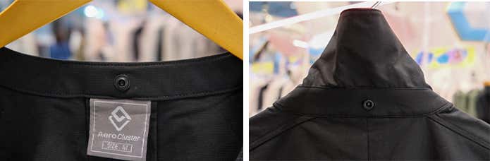 ブルゾンとベストの接続ボタン