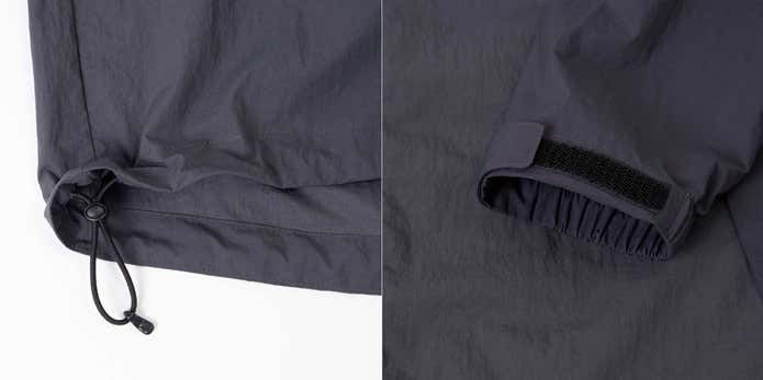 ドローコード、袖口タブ