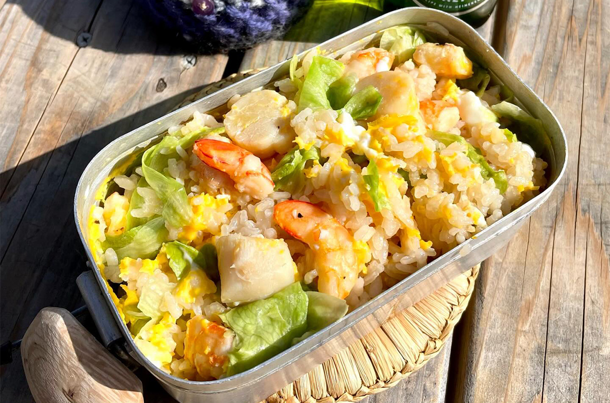 メスティンレシピ / 海鮮炊き込みチャーハン