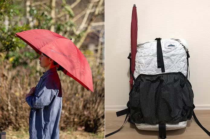 モンベルのO.D.アンブレラ 60使用イメージ