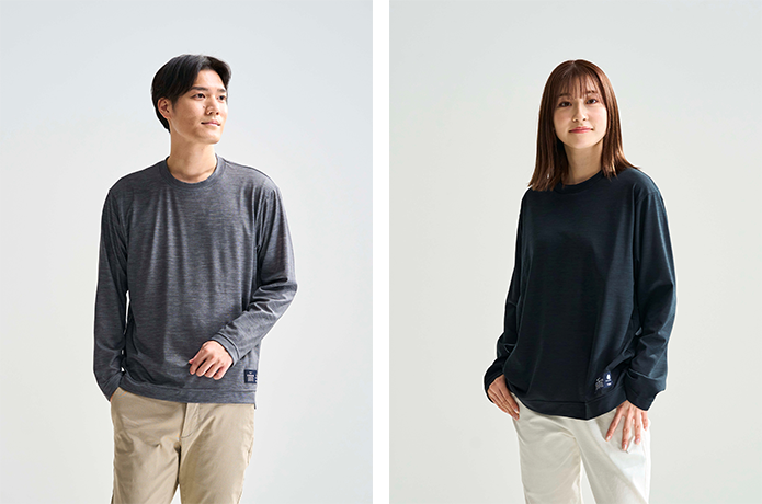 クルーネック長袖シャツ