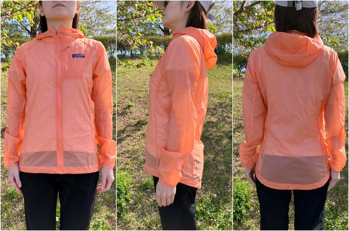 フーディニ・ジャケットを着用する女性