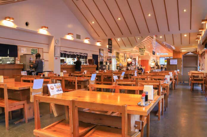 上高地バスターミナルにある上高地食堂の中