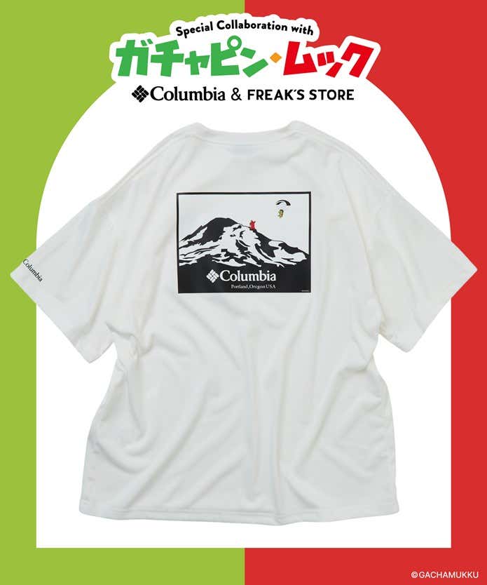 Mountain motif back print t-shirt